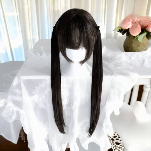 Lolita甜美双马尾长直发假发