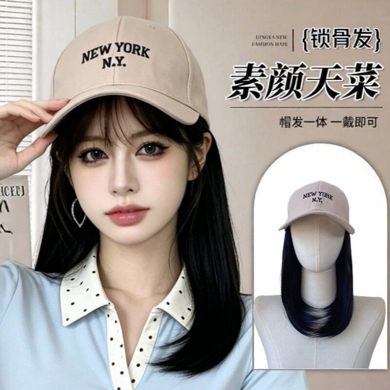 2026新款女款一体棒球帽假发图片