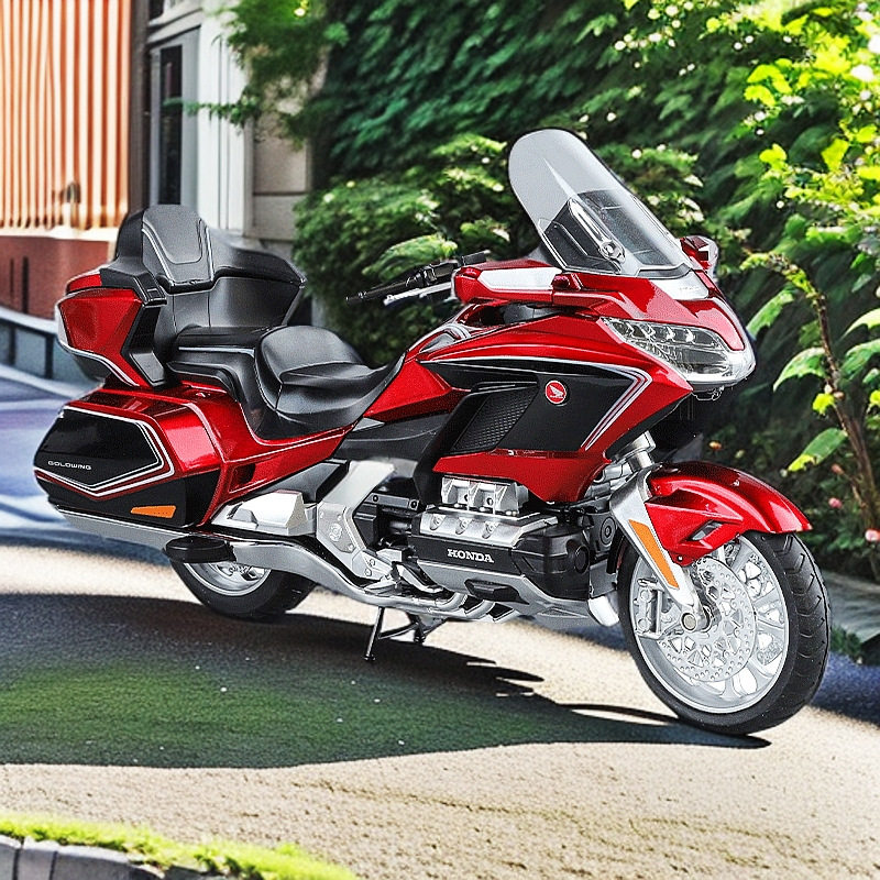 1:11本田金翼合金摩托车模型声光仿真玩具车大号旅行机车摆件礼物