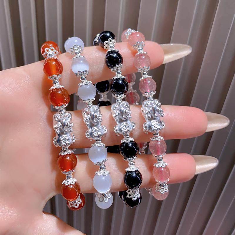 999足银纯银貔貅情侣手链轻奢小众精致手串七夕礼物送男女友