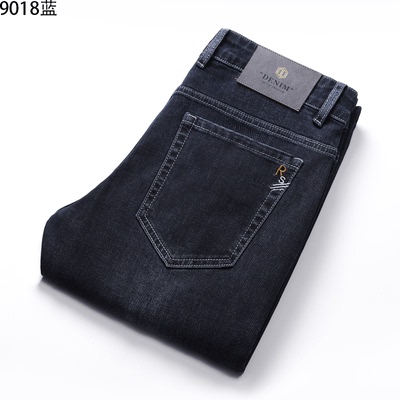 男装弹力直筒牛仔秋季冬季舒打造潮流商务柔软蓝色灰色黑色牛仔裤
