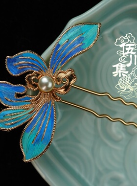 伍川集新中式仿点翠秀禾新娘发叉