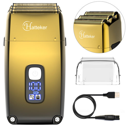 hatteker三刀网增白器油头剃须刀理发店发廊专用渐变美发刮剃胡刀