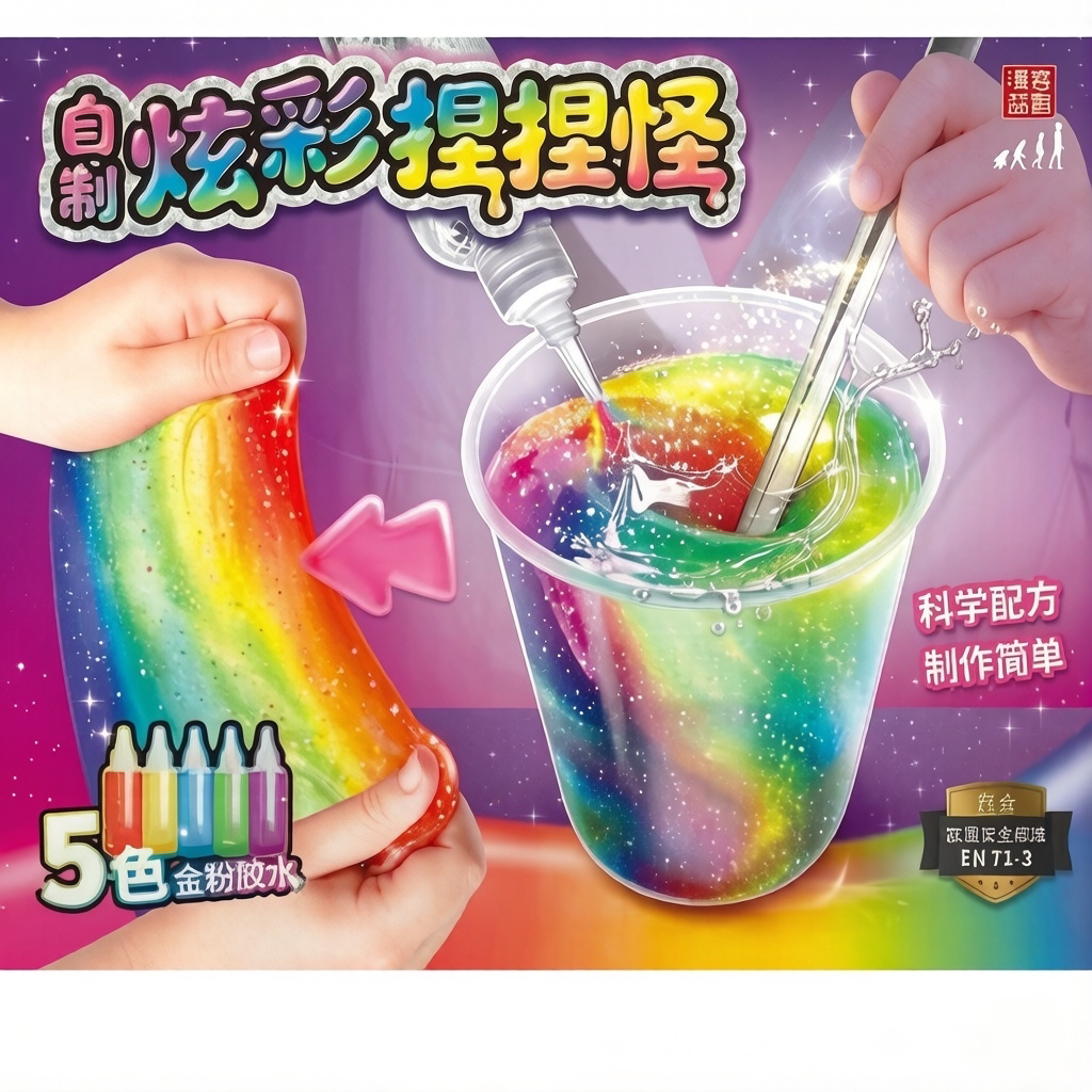 自制捏捏乐水晶泥起泡胶安全无毒减压不粘手材料女孩手工儿童玩具