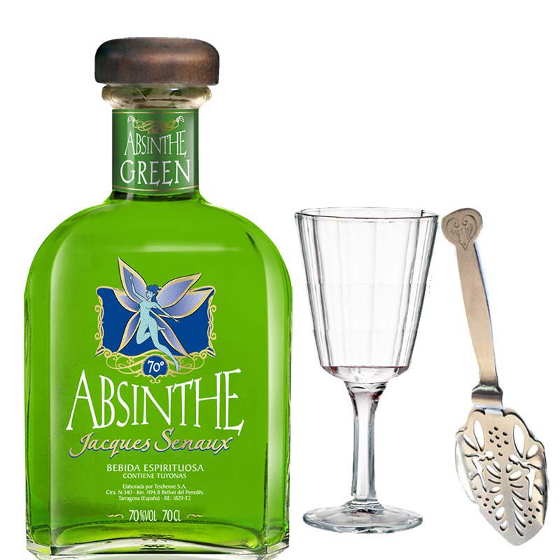 洋酒70度700ml悬乳之星苦艾酒西班牙绿精灵absinthe 送杯勺
