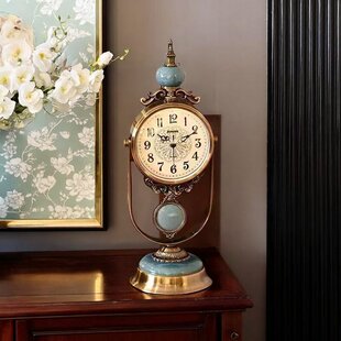 复古典怀旧欧式办公桌面客厅室装饰品石英座钟台式轻奢摆钟表时件