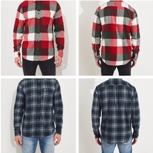 法兰绒衬衫美国海鸥HCO Hollister男厚款秋冬修身格子长袖