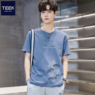国潮T恤 时尚 潮流短袖 TEEK新中式 男纯棉高级感中国风青年夏季 半袖