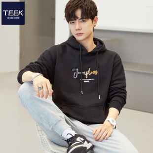 ins潮流带帽衫 TEEK重磅纯棉男士 新款 2025秋季 上衣服 连帽卫衣外套