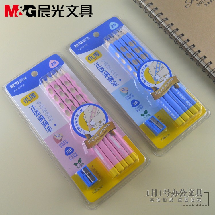 晨光三角杆2B木杆铅笔中粗笔杆