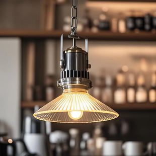 日式 铸铝小吊灯 复古玻璃吧台餐厅咖啡厅玄关衣帽间过道创意个性