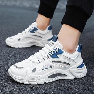 男孩子运动鞋网面透气学生男童儿童鞋系鞋带中大童老爹跑步鞋防滑