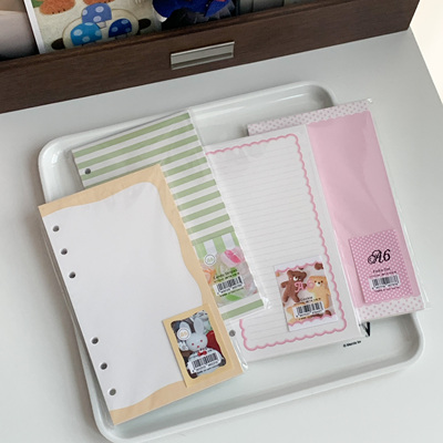 2件包邮栗栗斯A6per手帐活页内页波点曲奇条纹波浪古早感韩系拼贴