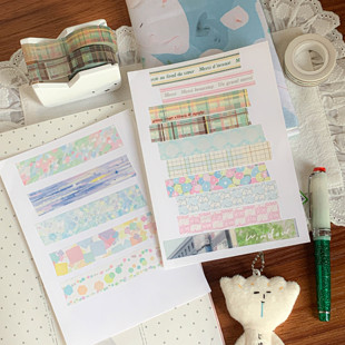 现货 栗栗斯 基础款拉条胶带合集 手帐和纸胶带盐系格纹窄胶带