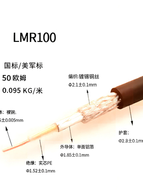 LMR100射频300同轴电缆LMR195馈线LMR400同轴线200天线LMR240 600