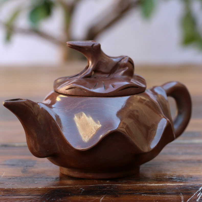 御工坊木鱼石茶具茶壶功夫天然纯全手工雕刻石头壶复古整套装礼品