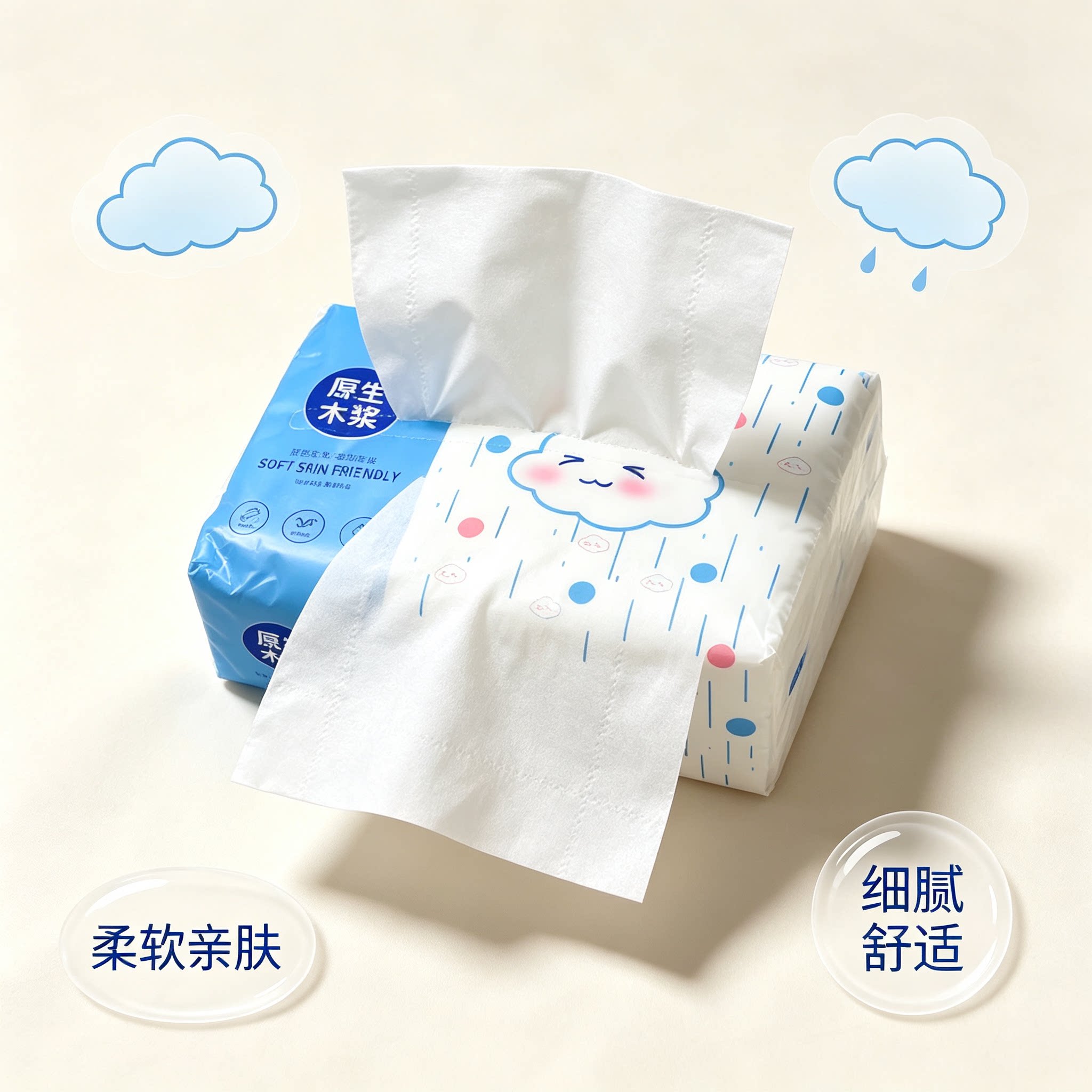 可湿水抽纸加厚家用整箱批发母婴适用柔软餐巾纸擦手面巾纸