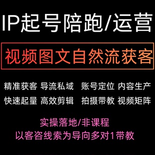 ip网红达人打造内容获客自然流量线索获取短视频图文矩阵起号运营