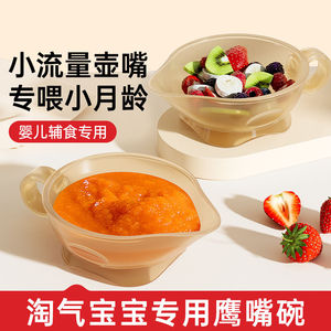 婴儿辅食碗新生幼儿宝宝专用喂水吃饭勺训练吸盘米粉研磨套装餐具