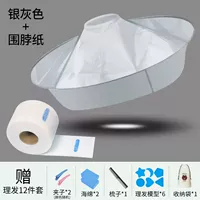 Серебряная серая+бумага для забора [подарочная расческа+широкая губка*2+модель парикмахерской*6+выборы для волос*2+сумка для хранения]