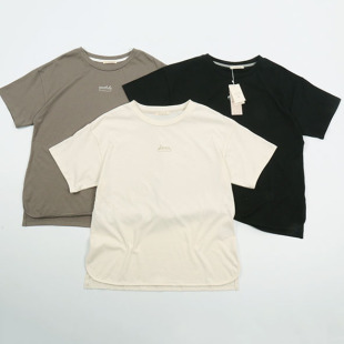 设计感半袖 外贸韩版 宽松休闲百搭短袖 新款 上衣 纯棉圆领T恤女夏季