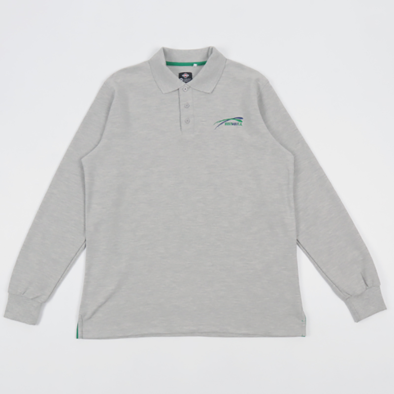 外贸珠地棉刺绣 polo衫长袖男士翻领休闲t恤春秋宽松大码透气上衣