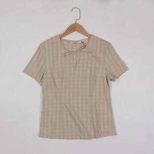 夏季新品韩版纯棉t恤休闲时尚通勤衬衫直筒套头百搭修身女款短袖