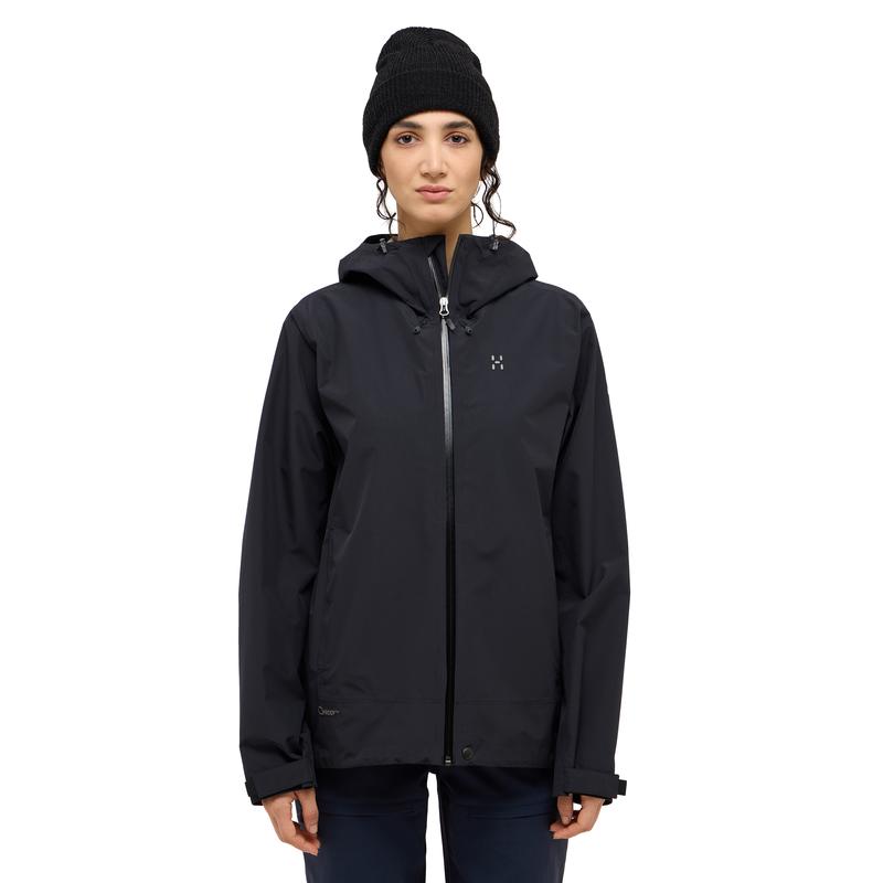 代购HAGLOFS女士冲锋衣防水透气防风户外风衣连帽长袖防水外套