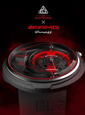 代购THE ELECTRICIANZ 瑞士自动机械手表红色LED背光系统时尚镂