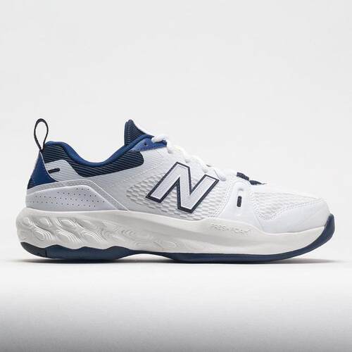 海外代购NEW BALANCE男士网球鞋缓震透气白蓝配色轻量化硬地红土