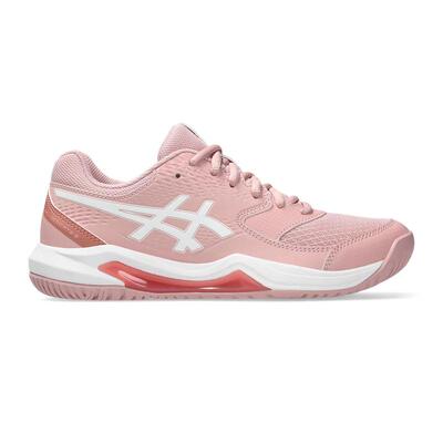 海外代购Asics/亚瑟士女士网球鞋缓震防滑粉色网眼拼接硬地红土