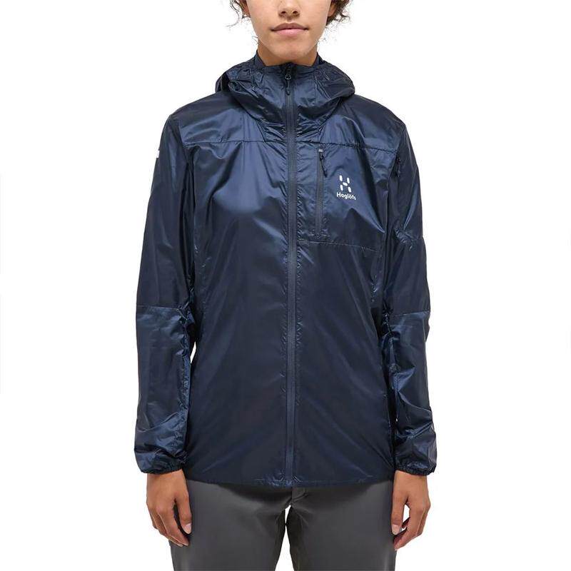 代购HAGLOFS女士冲锋衣防风防水透气硬壳衣带帽长袖户外风衣
