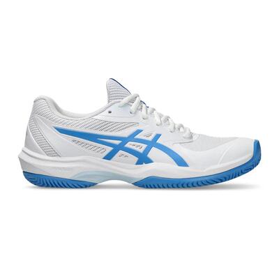 海外代购Asics/亚瑟士女士网球鞋红土防滑稳定支撑白蓝配色