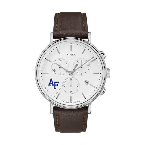 代购Timex天美时男士腕表计时日期夜光测速皮带金属防水棕色