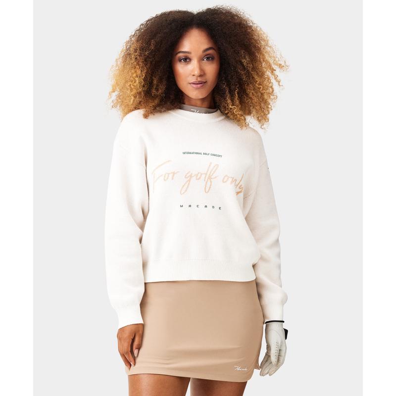 代购MACADE针织衫女士舒适保暖透气宽松柔软棉质混纺高尔夫日常