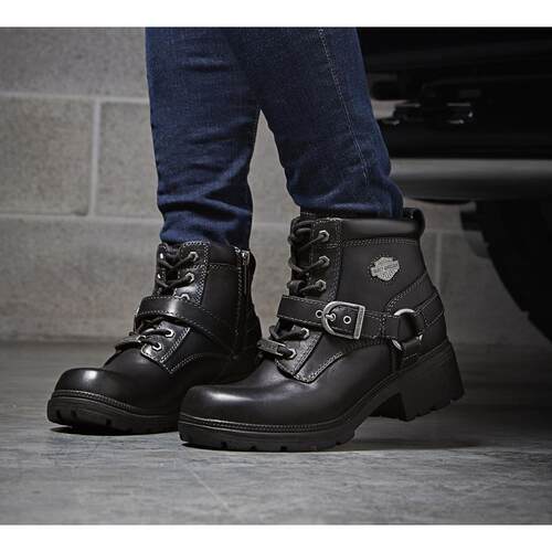 海外代购Harley Davidson/哈雷戴维森女士时装靴防滑耐磨系带