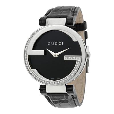 代购Gucci古驰女士腕表计时夜光日期防刮钢壳皮带镶钻防水商务