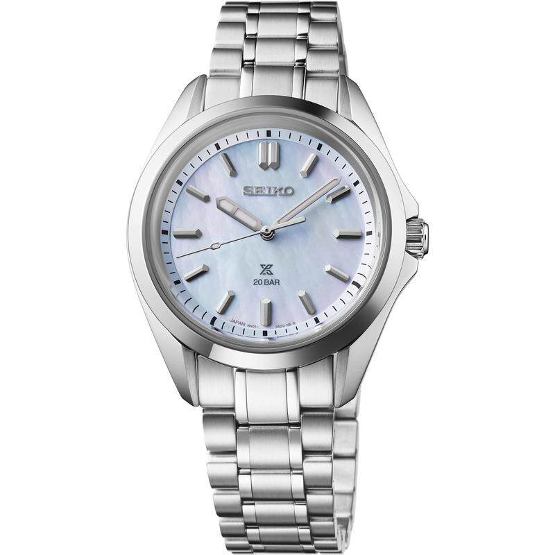 代购Seiko精工男女腕表夜光计时防刮抗反光钢带防水蓝盘精钢