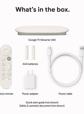 代购谷歌Google TV Streamer 4K 语音搜索投屏智能家居控制机顶