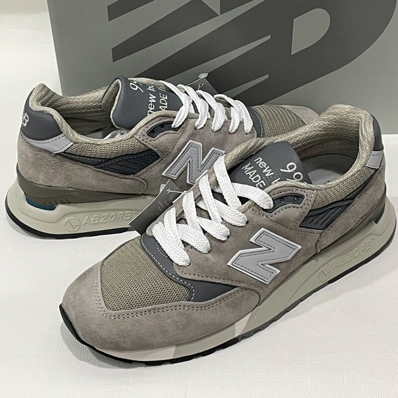 代购New Balance NB 998 30th Anniversary 耐磨男女通用灰蓝跑