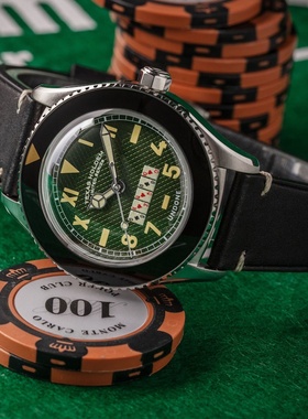 代购UNDONE 小众时尚德州扑克自动机械手表真皮男女个性定制情侣