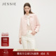 贴袋波浪压缝 纯色翻领保暖夹棉短外套女长袖 JESSIE2025年冬季 新款