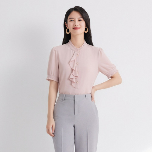 JESSIE中淑女泡泡袖衬衫