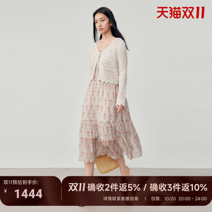 JESSIE2026夏季商场同款温柔碎花吊带宽松腰A字无袖中长连衣裙女