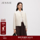 JESSIE菱格纹绗缝棉服女加厚保暖圆领正肩夹棉外套2025年冬季 新款