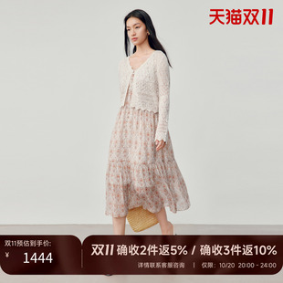 JESSIE2026夏季商场同款温柔碎花吊带宽松腰A字无袖中长连衣裙女