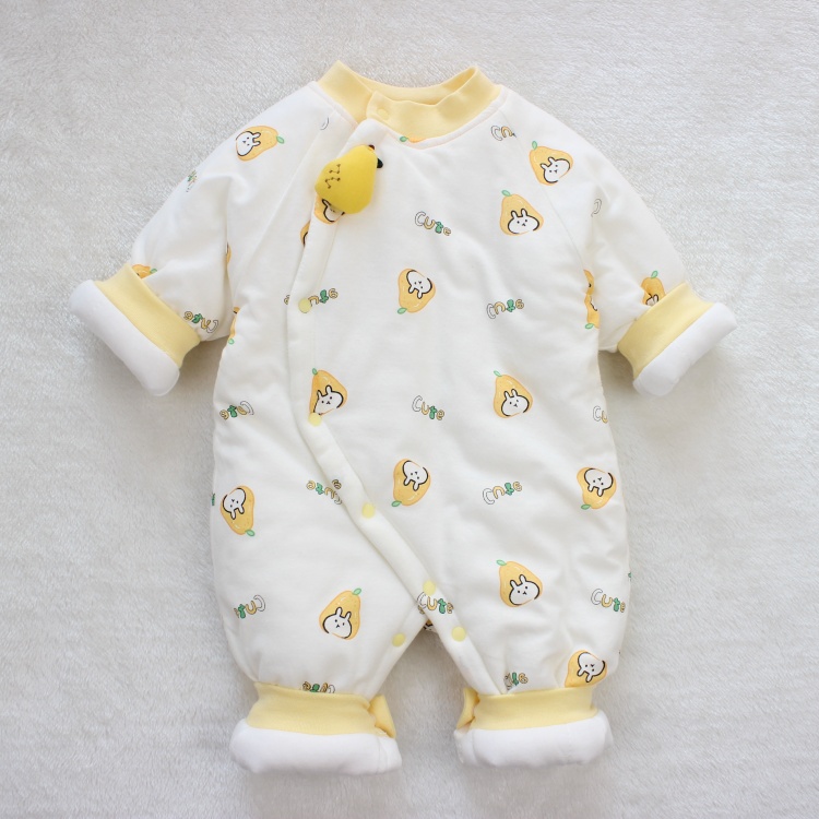 夹棉爬服秋冬款保暖宝宝加厚婴儿