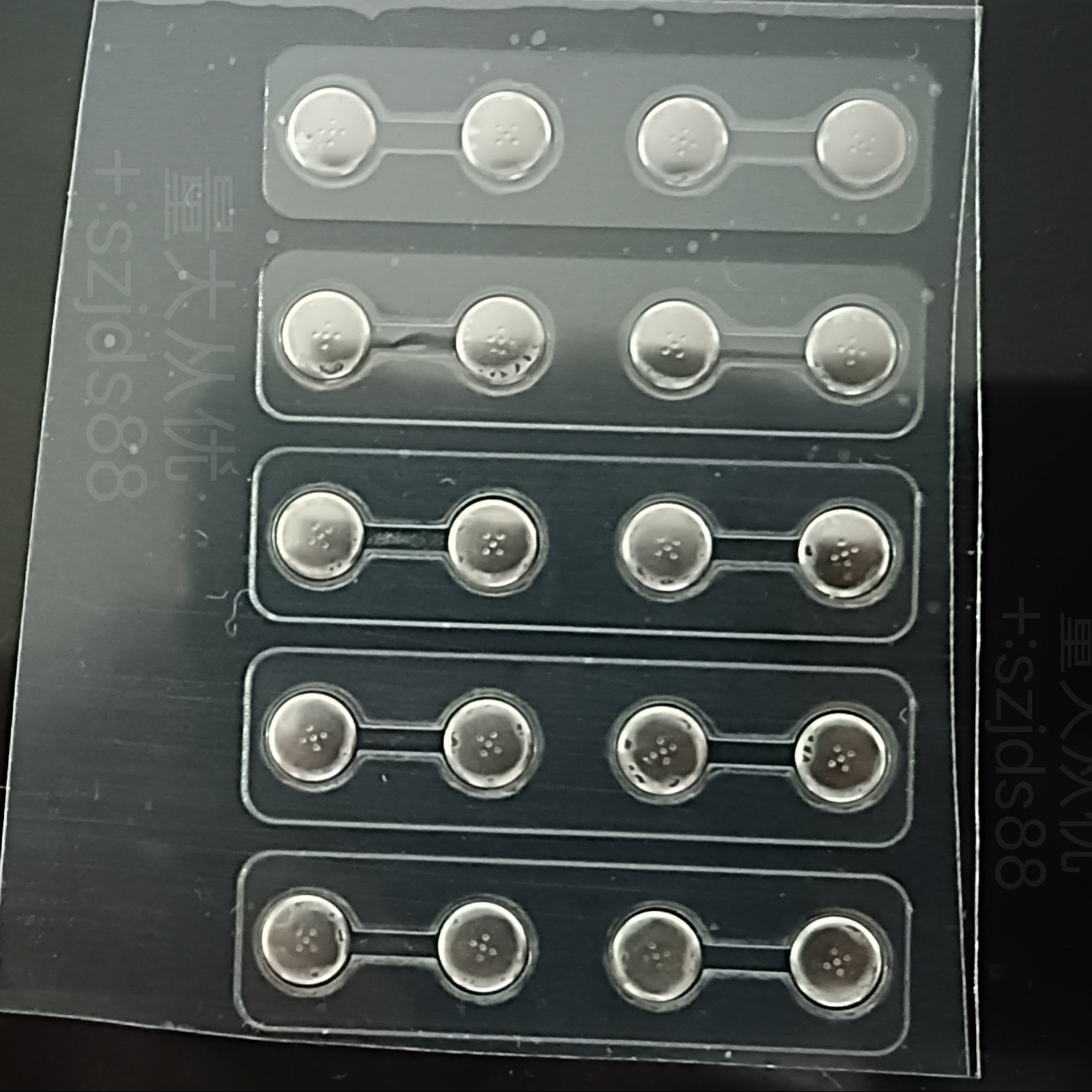 直径mm定制的对讲机锅仔片按键开关，金属弹片轻触，薄膜防护！