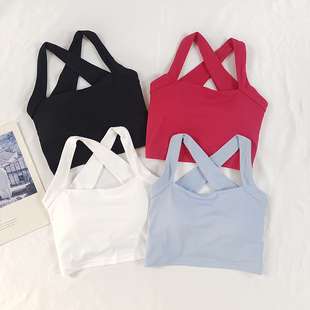 交叉美背运动背心女减震跑步可外穿健身文胸遮副乳普拉提瑜伽内衣