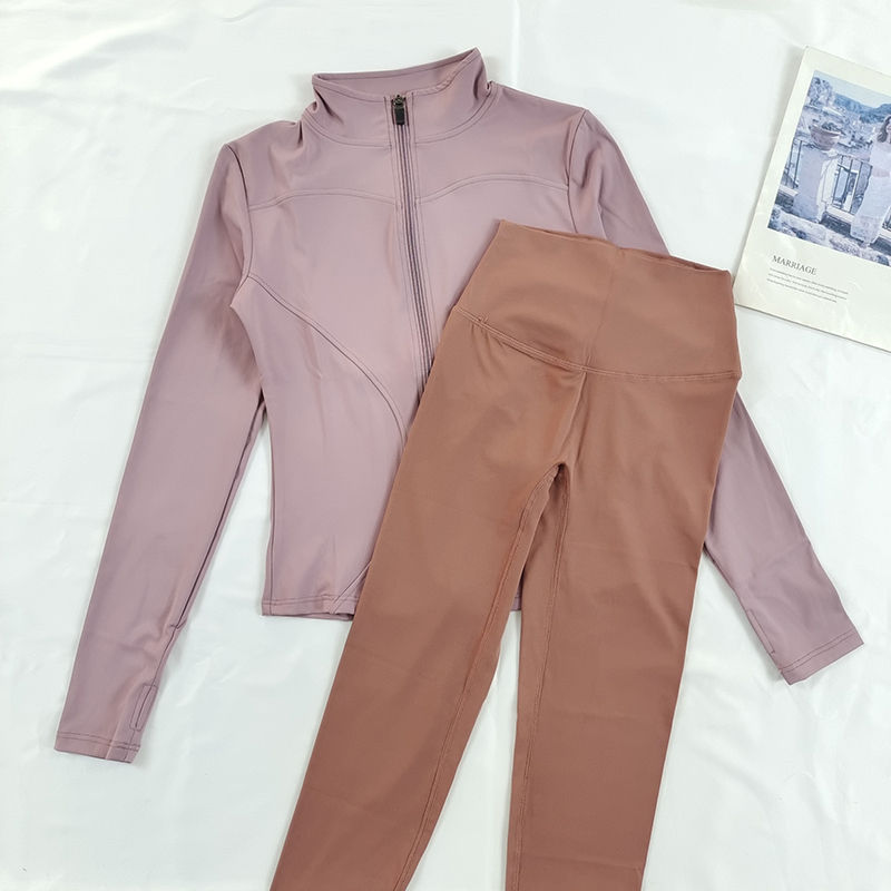 瑜伽服套装修身显瘦立领外套晨跑